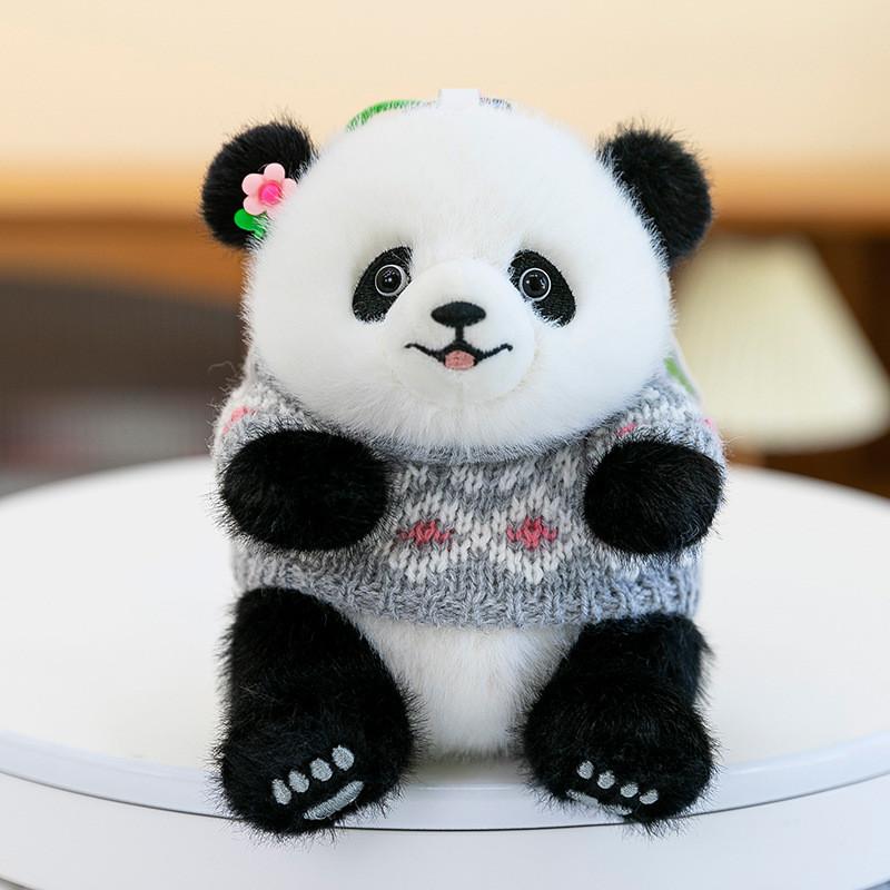Panda Adorable Cute Sweater Plush Toy Keychain Bag Decoration Gift Birthday