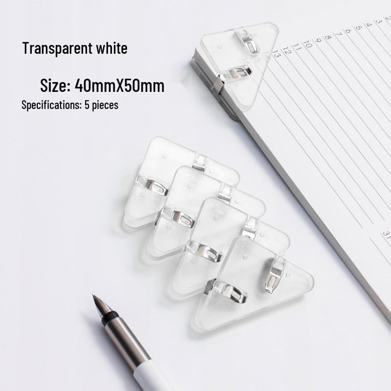 Transparent Triangle Corner Paper Clip - Office & Student Organizer