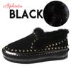 Aphixta Real Mink Fur Shoes Women Flats Luxury Rivets Hand Stitching Winter Shoes Woman Crystals Slip-on Platform Footwear