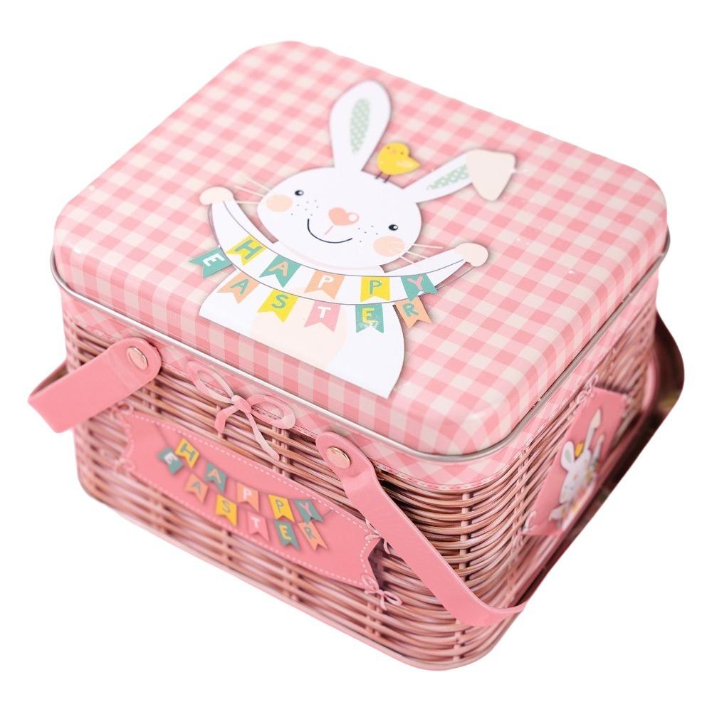 Sealing Easter Gift Boxes Cartoon Bunny Pattern Easter Boxes Easter Metal Tin Box  Boys and Girls