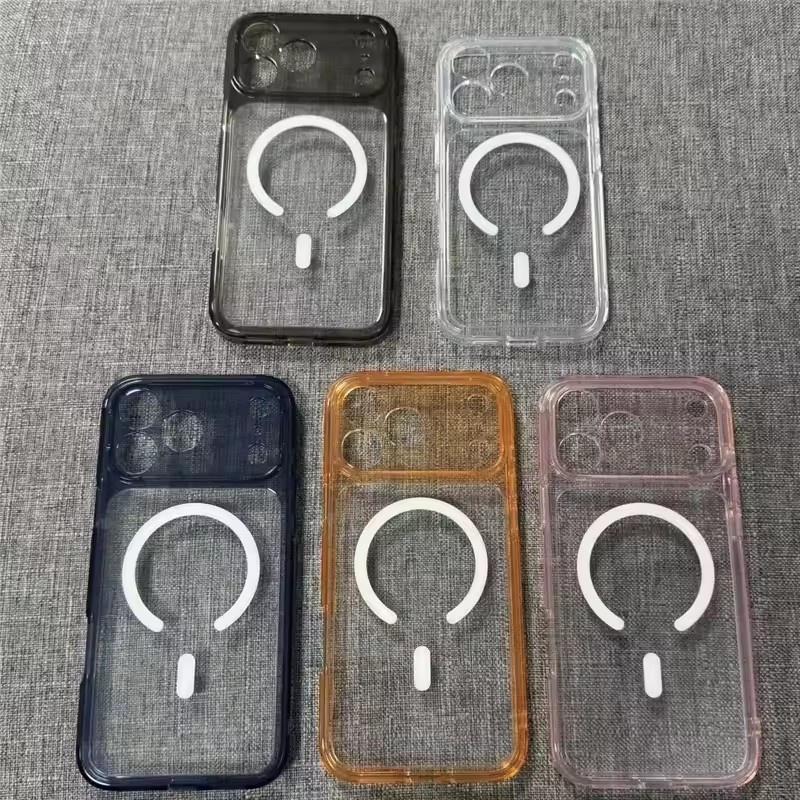 Luxury Clear Shockproof Magsafe Magnetic Case For iPhone 17 Air 17Pro 17 Pro Max Wireless Charging Shockproof Hard Back Cover