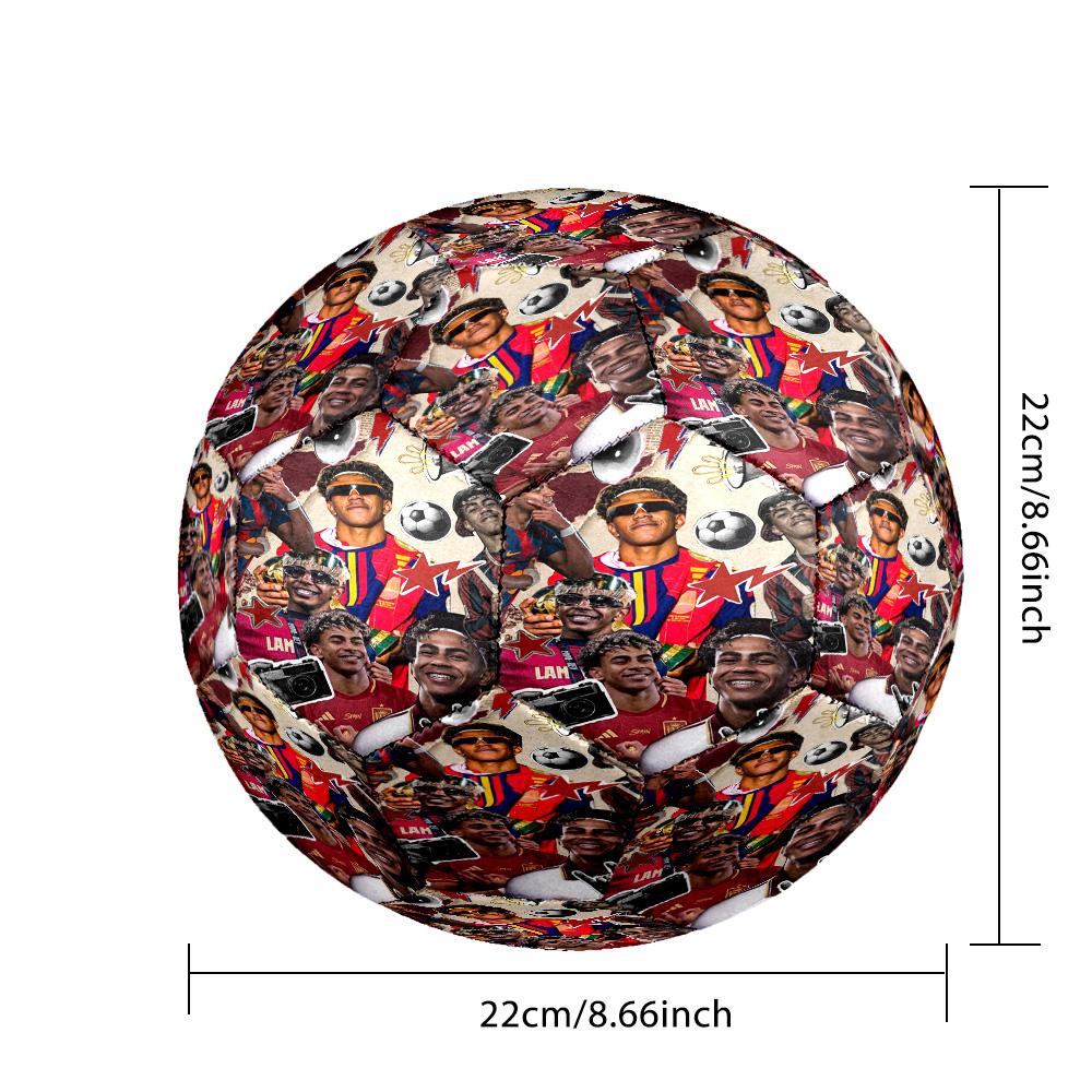 Lamine Yamal's Spain's Soccer Star Soccer Ball Size 5 Football Machine Sewn Indoor/Outdoor Universal Football Soccer Accessory Distinctive Home Decor