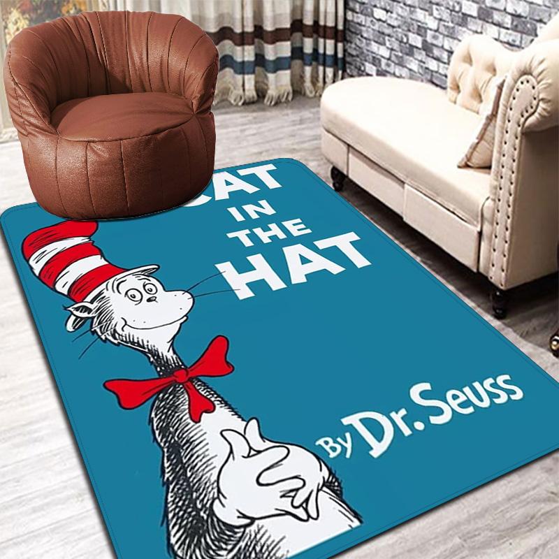 Dr. Seuss's The Cat in the Hat Rug Floor Mat for Living Room or Bedroom Soft and Comfortable Carpet a Gift for Birthday and Holiday.NFF0928218