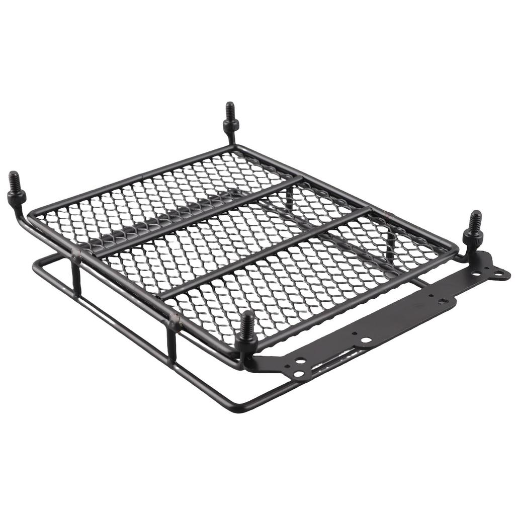 Middle Size Roof Rack Luggage With LED Lights Quadrate for SCX10 1 10 RC Car (4 White)