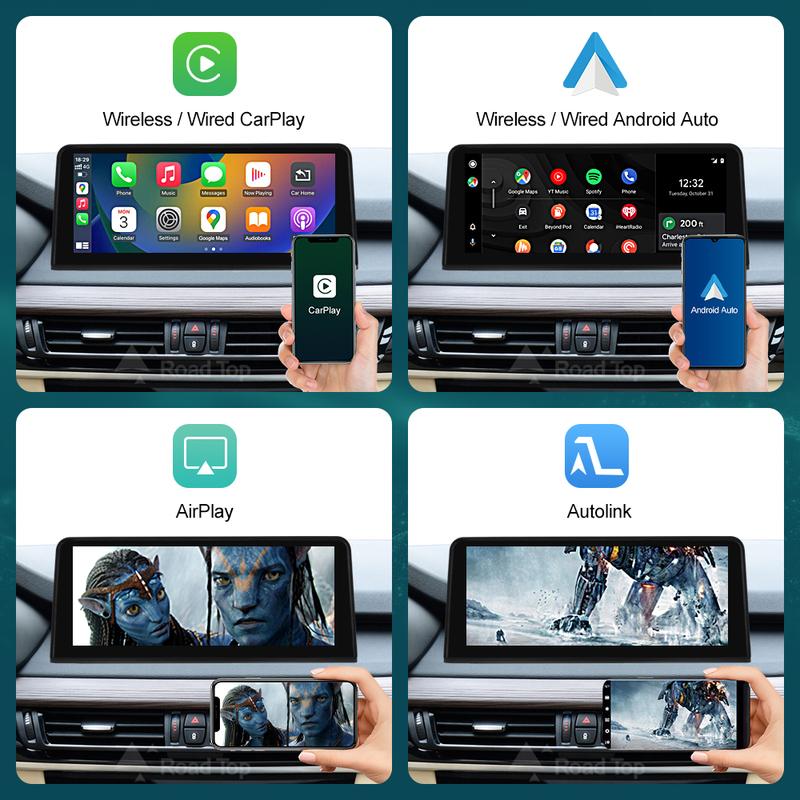 RoadTop Wireless Carplay Multimedia Display Touch Screen Android-auto Head Unit For BMW X5 F15 F85 X6 F16 F86 2014-2016 NBT