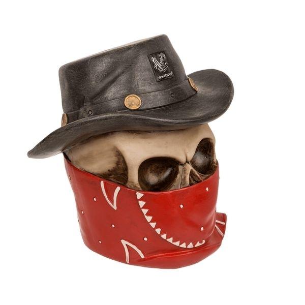 Skarbonka czaszka Bandit Kowboj