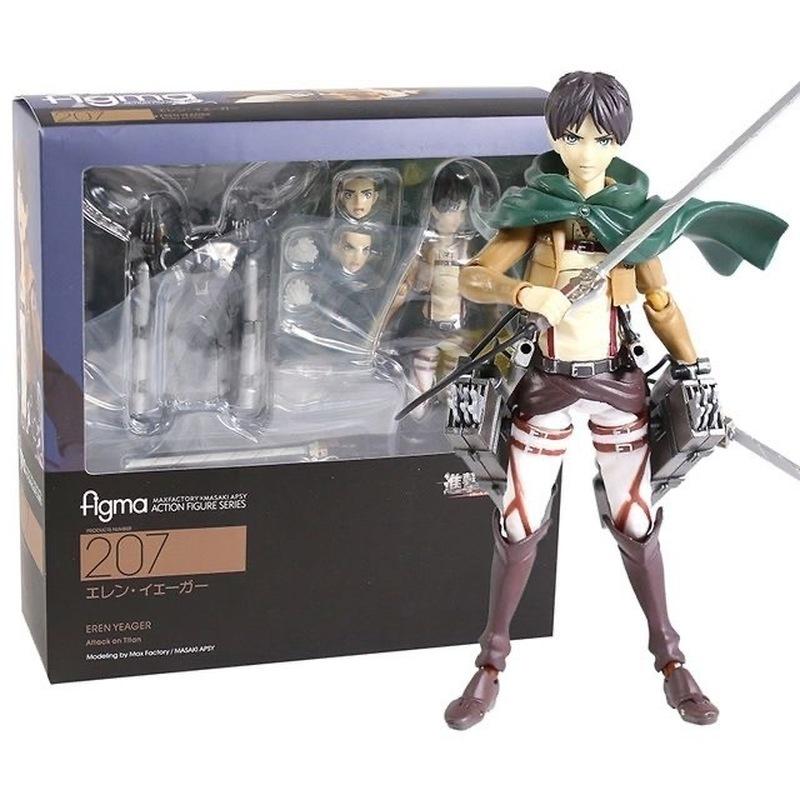 New In Stock Attack on Titan Figma Handheld Mobile Doll Liwei Allen Captain Mikasa Collectable Action Figure Toy Gift Premium Quality