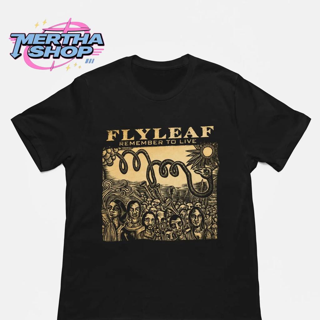 Flyleaf T-shirt Metaal Rock Muziek Vergeet Niet Te Leven Vintage Merchandise Katoen Vintage Comfortabel Mode Rekbaar