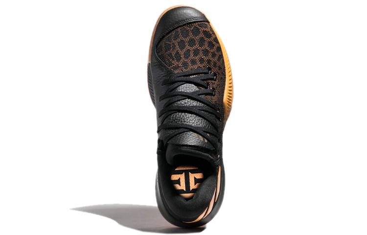 adidas Harden B/E Textil, Synthetikleder Atmungsaktiv Niedrig geschnitten Basketballschuhe Herren Schwarz Orange CG4193