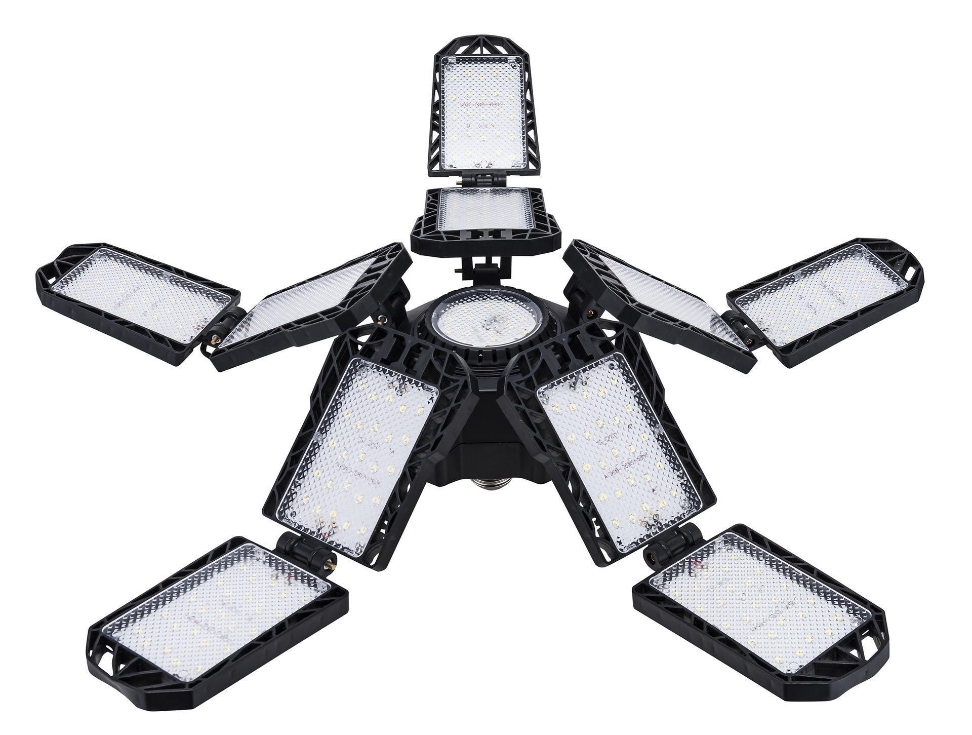 

Складные светодиодные лампы E27 для гаража, регулируемые многопанельные потолочные лампы для освещения магазинов, мастерских и складов 10 Leaf-150W