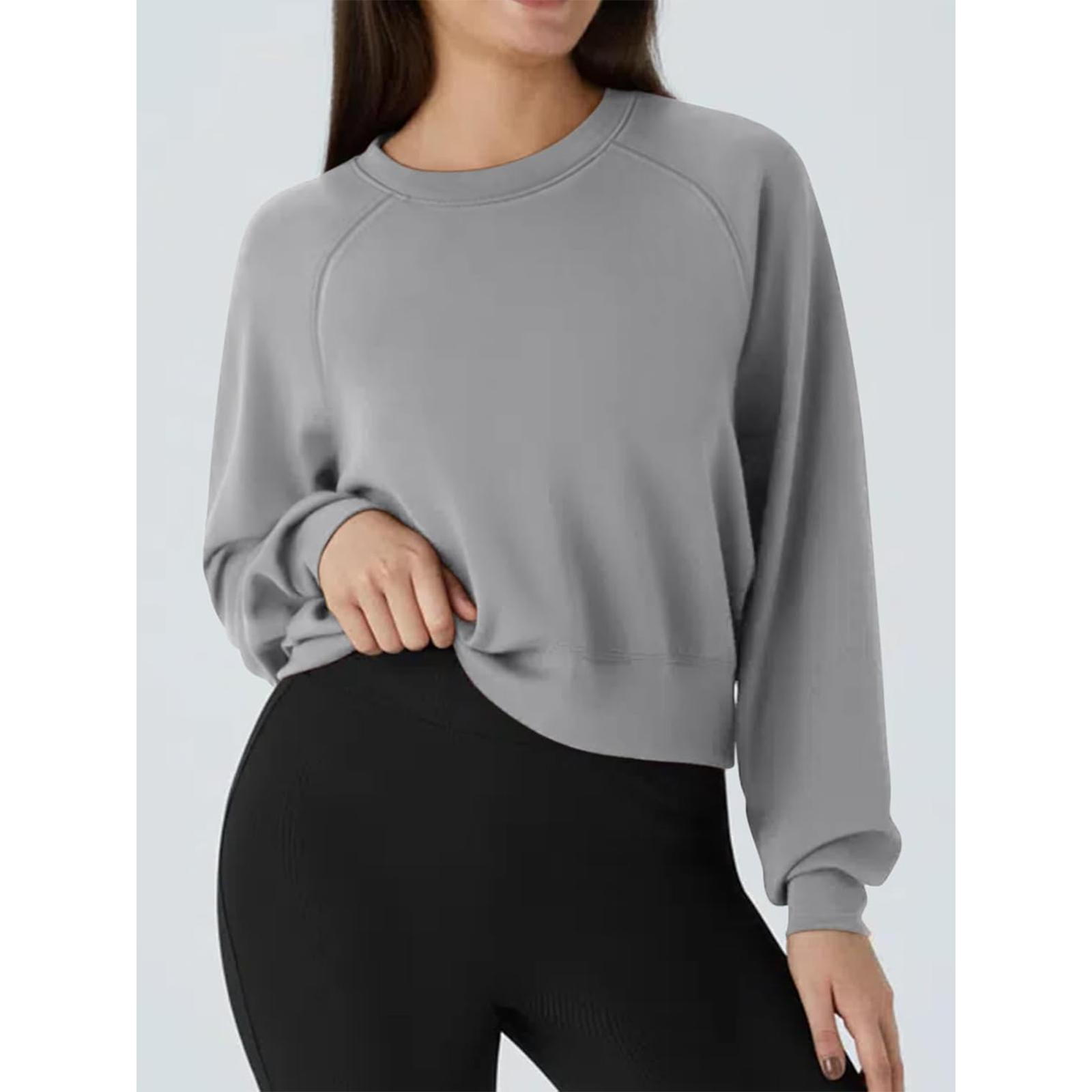 

Новые модные толстовки с круглым вырезом для женщин с длинным рукавом, легкие осенние и зимние топы S