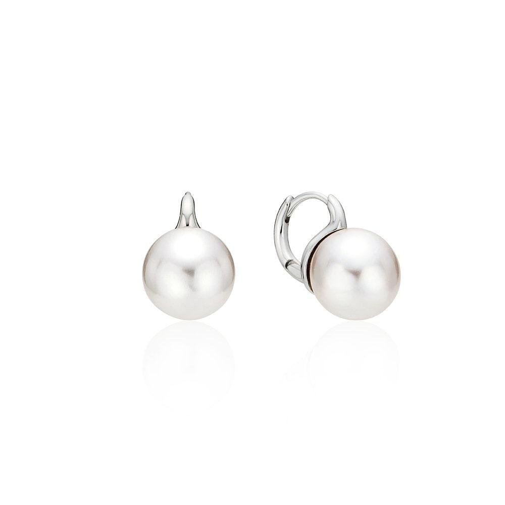 H Edition Silver (W) Pearl One-Touch Earrings 12mm Hl6E55617W9Xxx