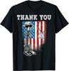 Distressed Memorial Day Shirt Flag Military Boots Dog Tags Gift Unisex T-Shirt