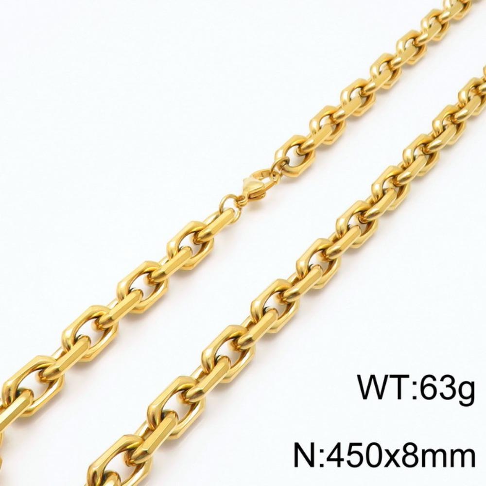 European and American Domineering Personality Black-plated Edging O-chain Titanium Steel Men's Bracelet Necklace