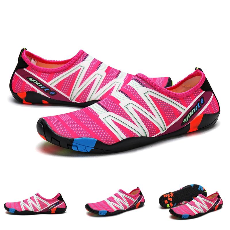 

Обувь унисекс с дышащей сеткой, нескользящая портативная пляжная обувь, обувь для водных видов спорта больших размеров 42 ярко-розовый