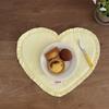 New Heart-shaped Placemats Dining Table Plaid Loving Western Food Mats Decorative Pleated Lace Water Cup Mat Home Decor