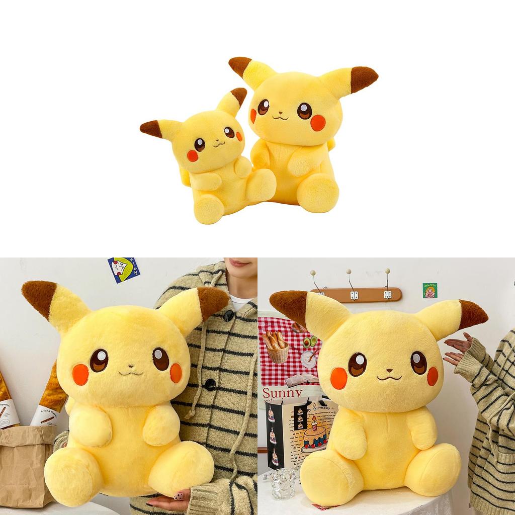 Pikachu Plush Toy For Kids With Rabbit Fur Material 40cm Cute Cartoon Character Gift For Children