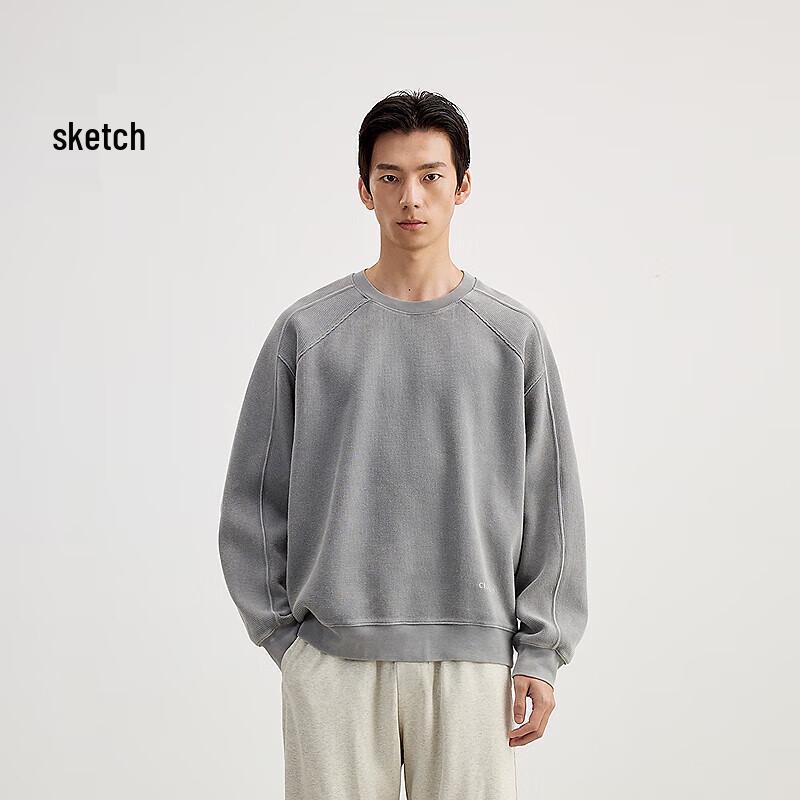 Sketch Men's 2025 Spring Loose Fit Round Neck Pullover Sweatshirt