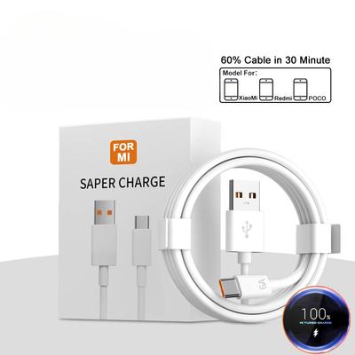 100W 6A USB Type C Fast Charging Cable For Xiaomi Redmi Note 13 Pro POCO X6 Honor OPPO Mi Turbo Quick Charger Data Cord