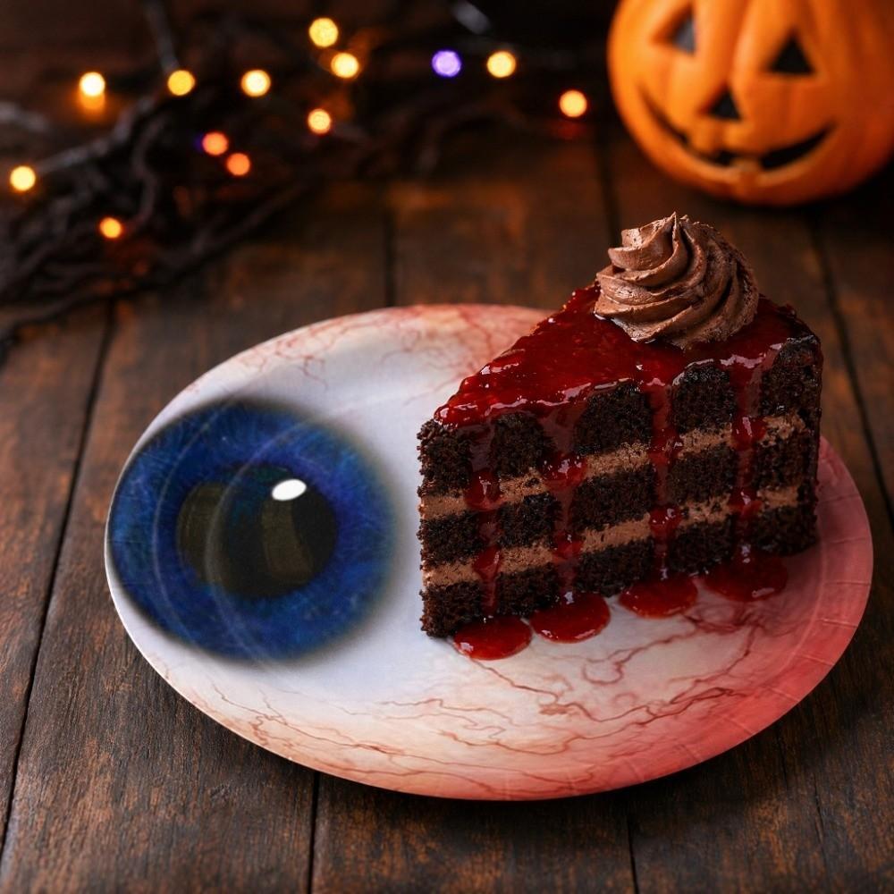Plates Eyeballs Disposable Tableware Napkin Halloween Party Dinnerware  Party Accessories