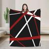 EVH Stripes Van Halen Inspired Warm Plush Throw Blanket for Kids Adults Soft Flannel Sofa Bedspread Couch Cover for Home Bedroom