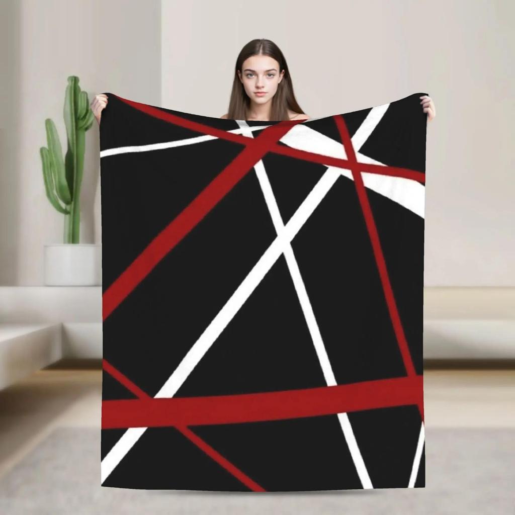 EVH Stripes Van Halen Inspired Warm Plush Throw Blanket for Kids Adults Soft Flannel Sofa Bedspread Couch Cover for Home Bedroom