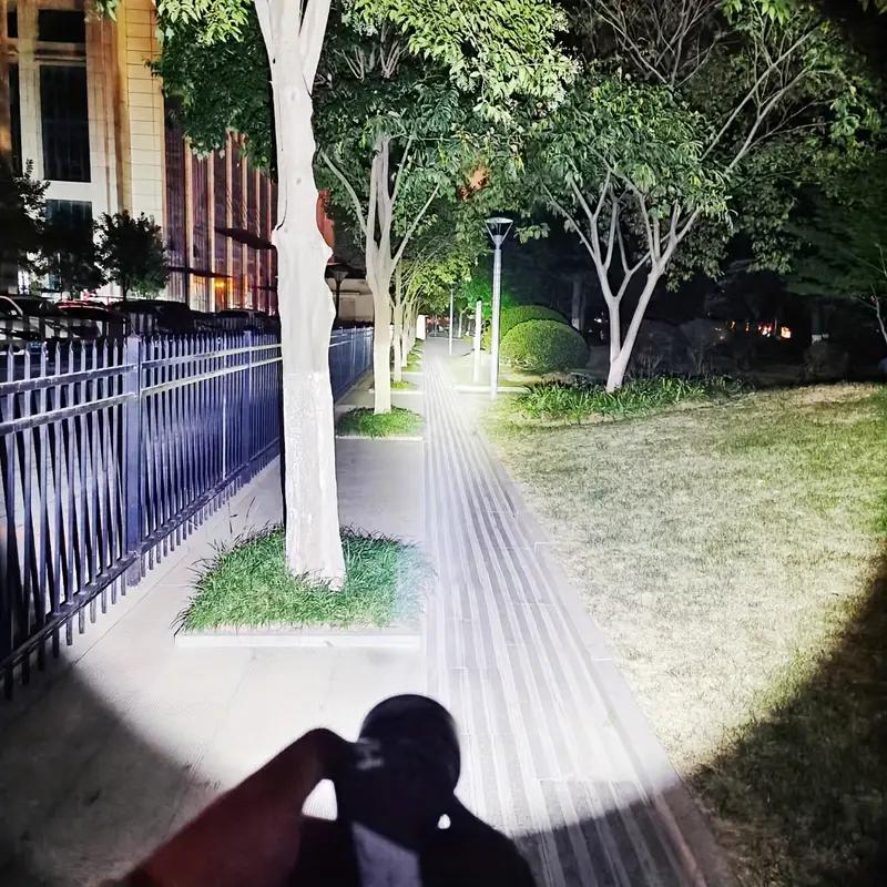 100000 ლმ ულტრა მძლავრი LED ფანარი, მრავალჯერადი დატენვის ტიპი-C ფანარი, შორ მანძილზე 2000 მ, ტაქტიკური ფანარი თევზაობისთვის, ნადირობისთვის