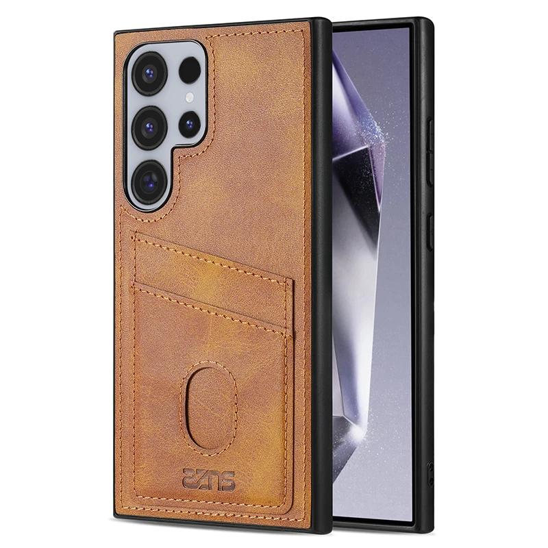

Leather Phone Case for Samsung Galaxy S26 S25 Edge S24 S23 Ultra S22 S21 S20 FE A17 A37 A57 A16 A36 A56 Card Wallet Pocket Cover Galaxy A37 жовтий