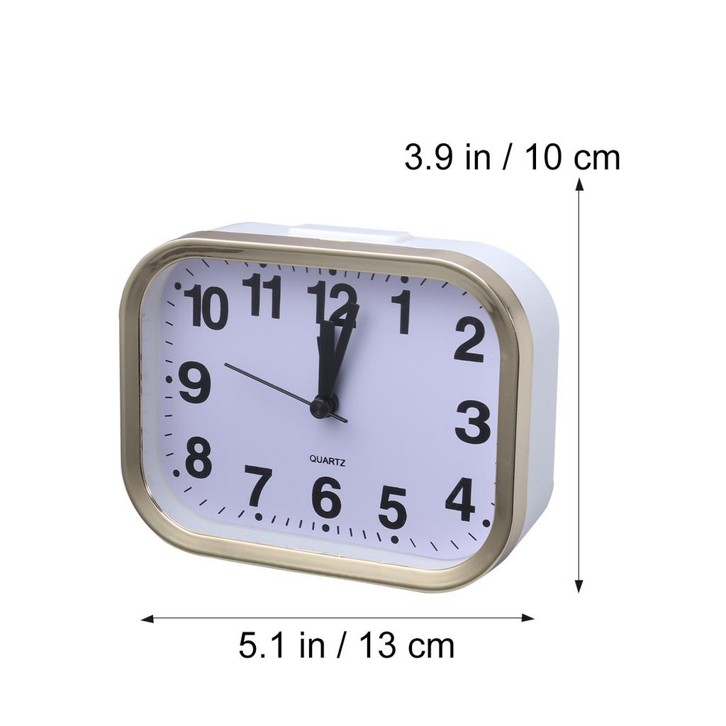 Mini Silent Quartz Analog Alarm Clock for Kids Students Travel Non-Ticking Gentle Ascending Alarm with Snooze Light Function