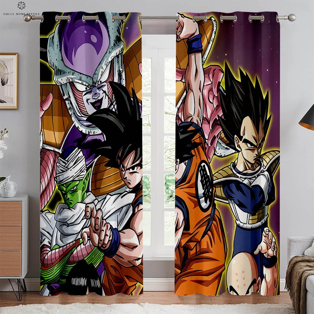 Heißblütige Anime-Bedruckte Vorhänge Für Kinderzimmer, Schlafzimmer, Wohnzimmer, Studentenwohnheim, Dekorative Vorhänge, Heimtextilien W50xH130(CM)x2PCS&Rod pocket