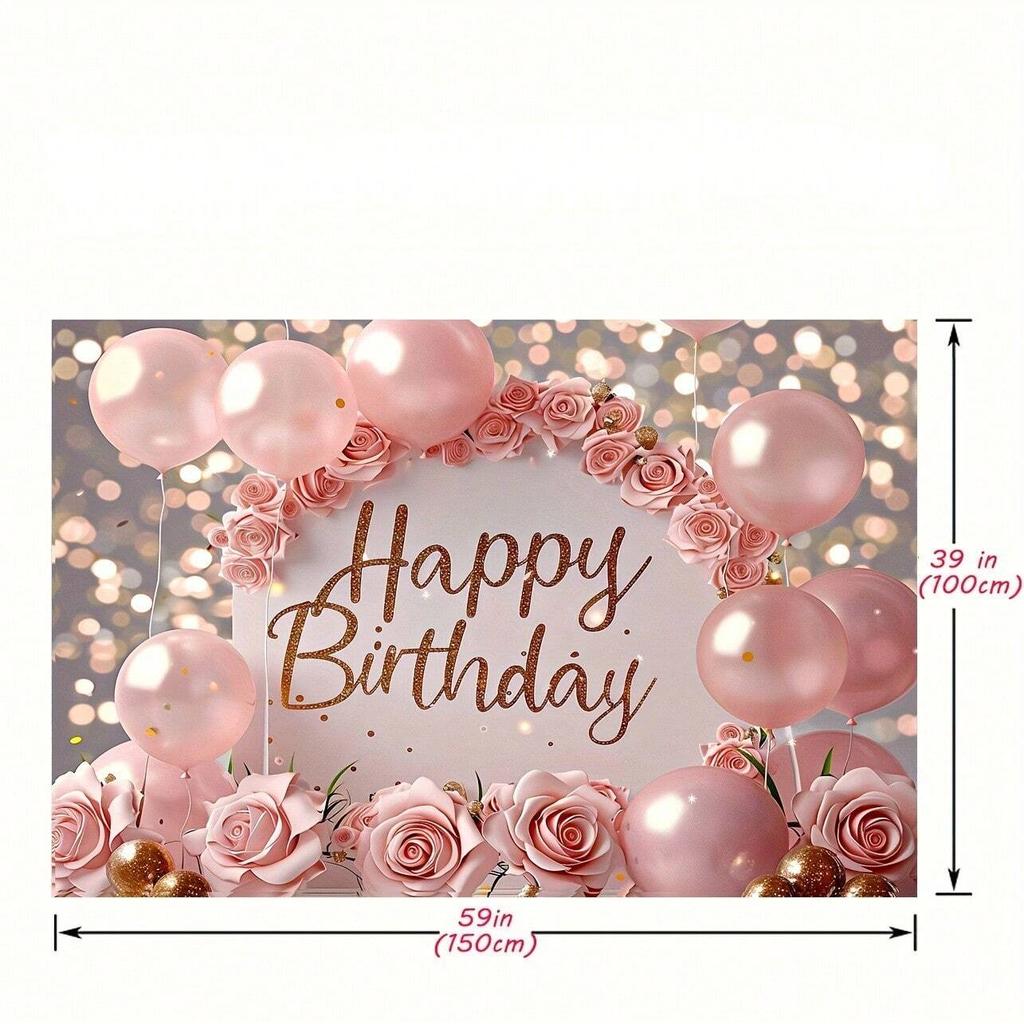 party background decoration pink fabric balloon Banner Flash photo multifunctional birthday party background