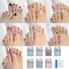 Square False Toenails Acrylic Stick On Toenails Full Cover Toenails Tips Press On Toenails Cats Eyes False Toenails
