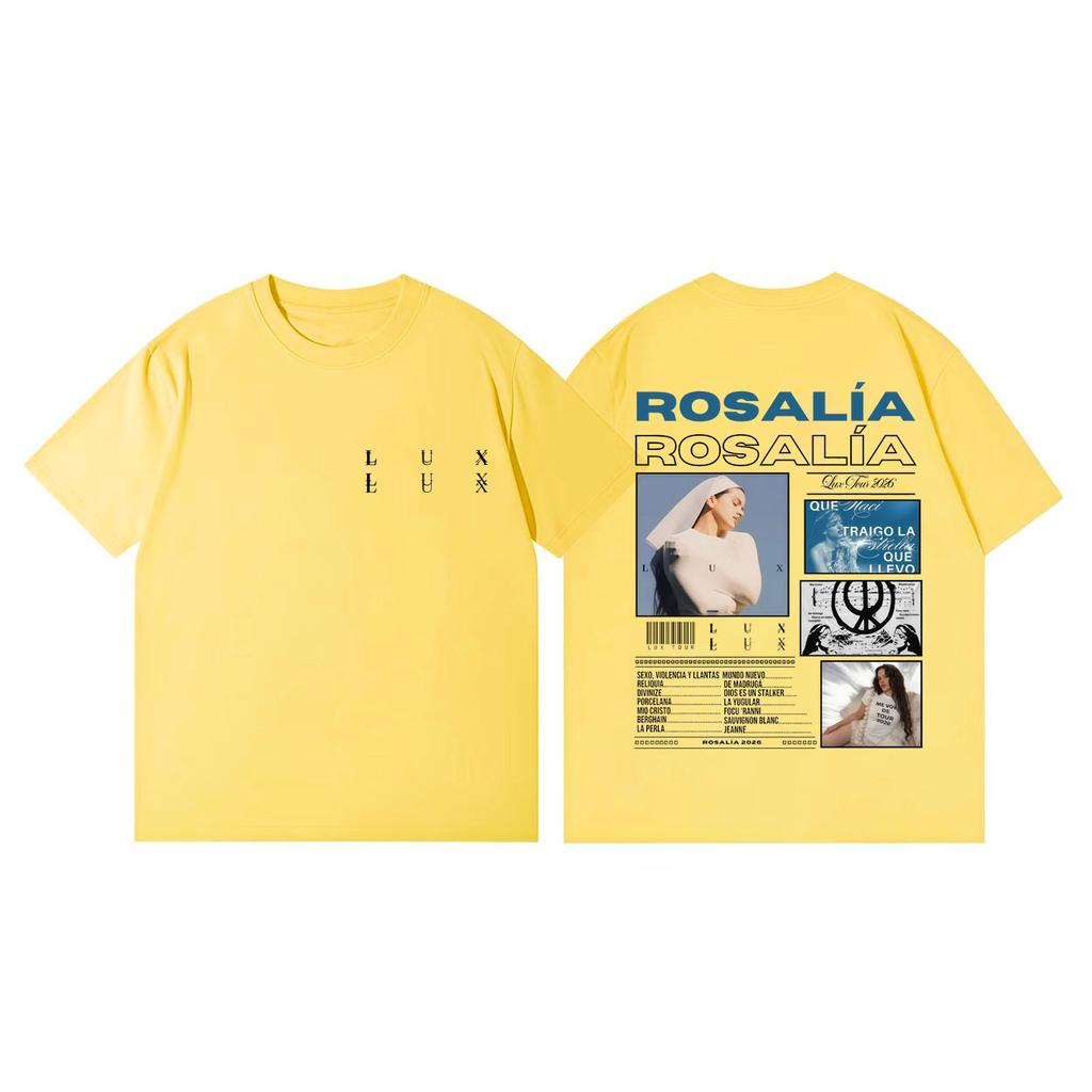 Singer Rosalia LUX Tour 2026 Graphic T Shirts High Quality Fashion Short Sleeve Tshirt Unisex Women Summer Casual Cotton Tshirts