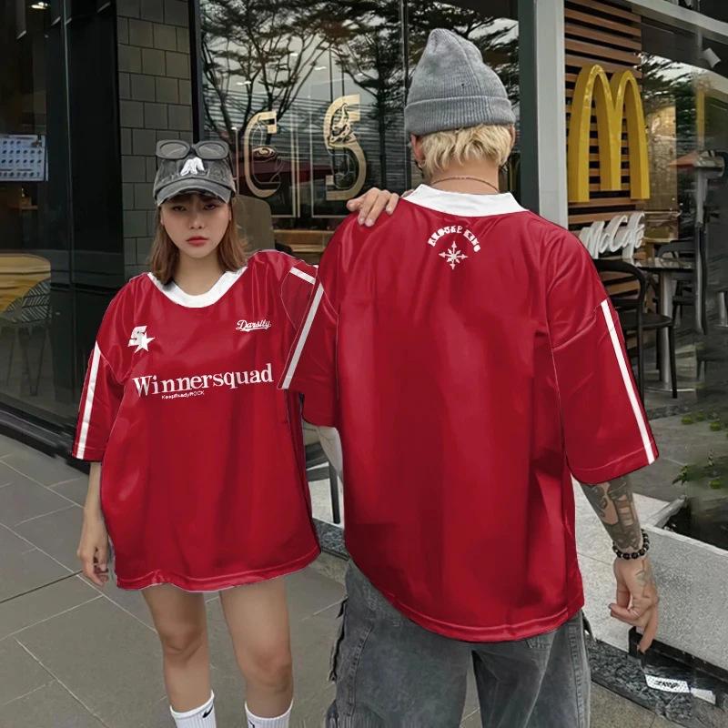 Unisex Casual Loose Fit American High Street Basketball Jersey T-shirt