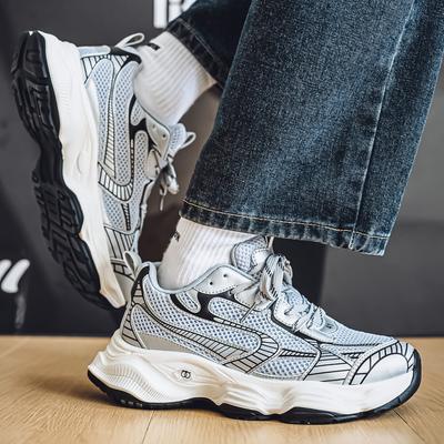New Fashion Men's Four Seasons Comfortable Thick Sole Shoes Students Male Boys Trending Soft Sole Breathable Casual Running Sneakers