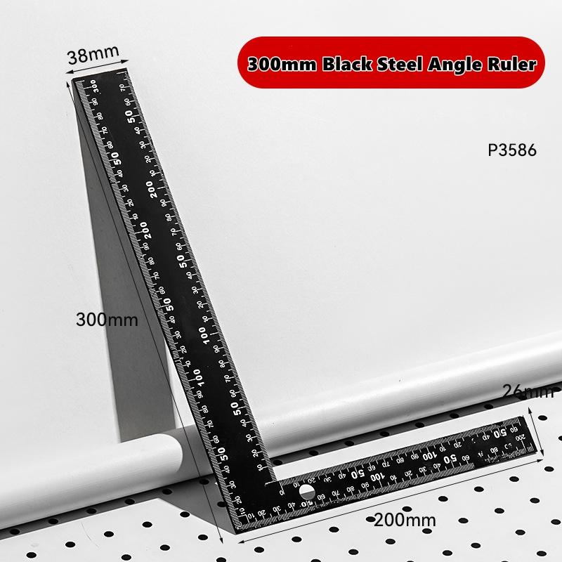 300/500mm Aluminiumlegierung Quadratisches Lineal Rechtwinklig 90° Winkelmesser Holzbearbeitungslineal Stahl Winkelmesser Messwerkzeuge Messlehre
