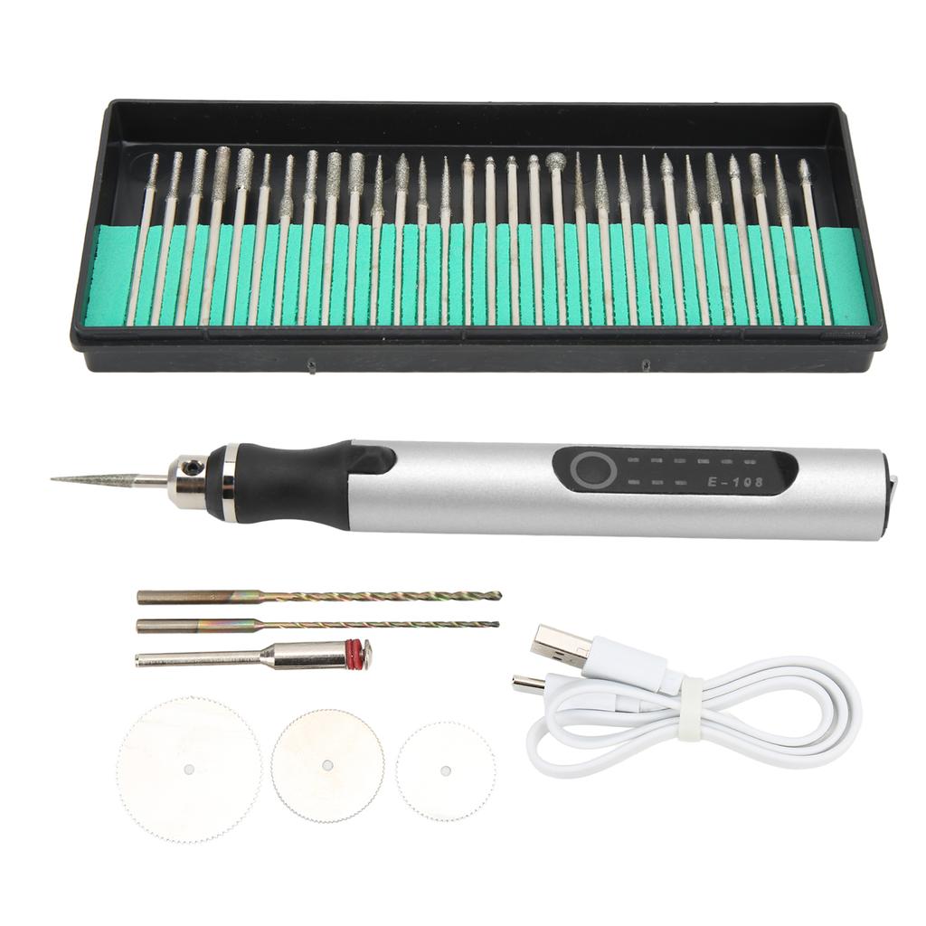 Gravierstift Tragbar Kabelloses Laden 3 Geschwindigkeiten Bohren Schneiden Schleifen Beschriftung Metall Ätzstift Werkzeug