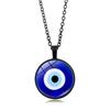 Stylish Alloy Geometric Blue Turkish Evil Eye Necklace Trendy Sweater Chain