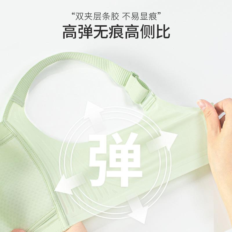 B-E Cup Large Size Underwear Women's Thin Large Breasts Are Small, No Steel Ring, Soft Support of Secondary Breasts, Anti-sagging Lace Bra