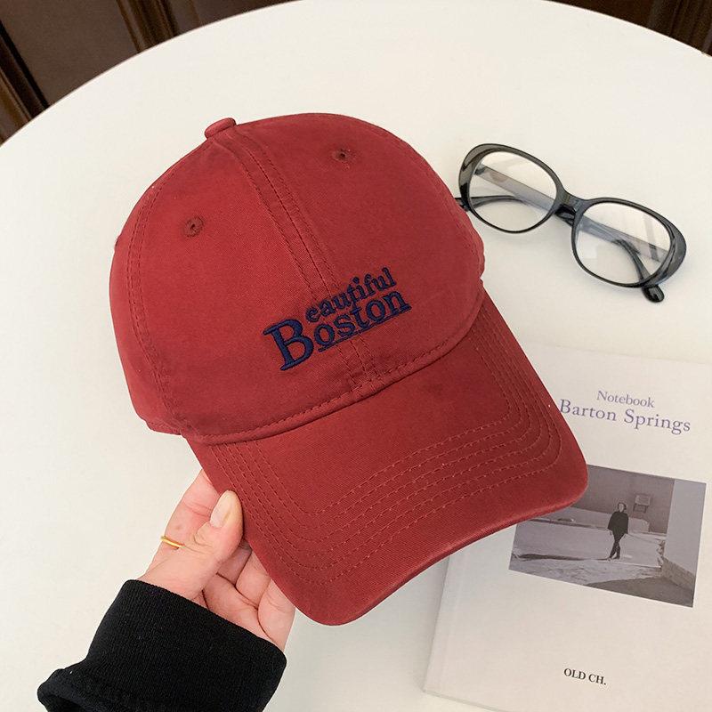 Fashion Hat Adult Korean Fashion Alphabet Cap Casual Versatile Solid Color Embroidery Sunscreen Outdoor Shade Baseball Cap Hat