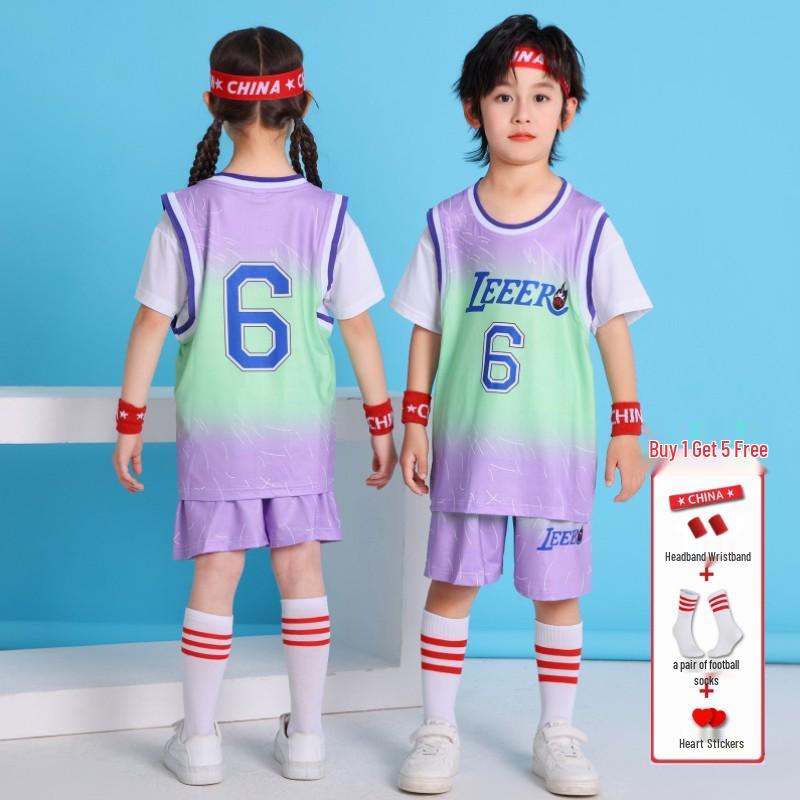 Kids' Basketball Uniform Set - Red Performance Costume for Kindergarten & Elementary School Graduations