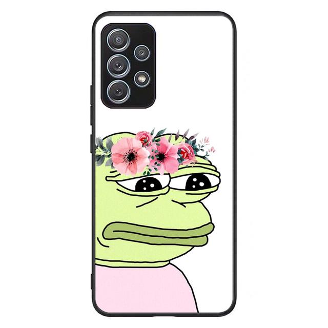 Trauriger Frosch Pepe Meme Muster Handyhülle für Samsung Galaxy A03s A10 A20 A21s A31 A40 A41 A42 A50 A51 A52 A70 A71 A72 A32 A82