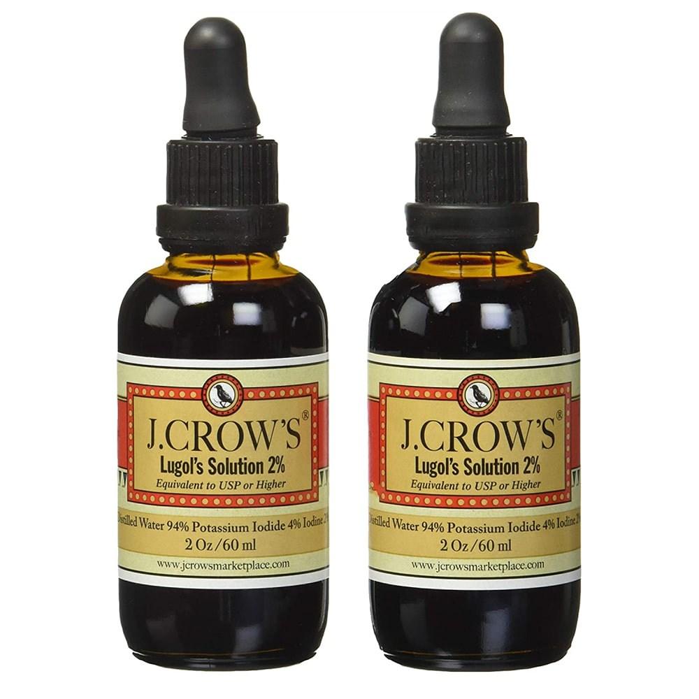 JCROWS Lugol'sche Lösung Jod 60ml 2 Flaschen Lugol Flüssiges Jod 2 Stück