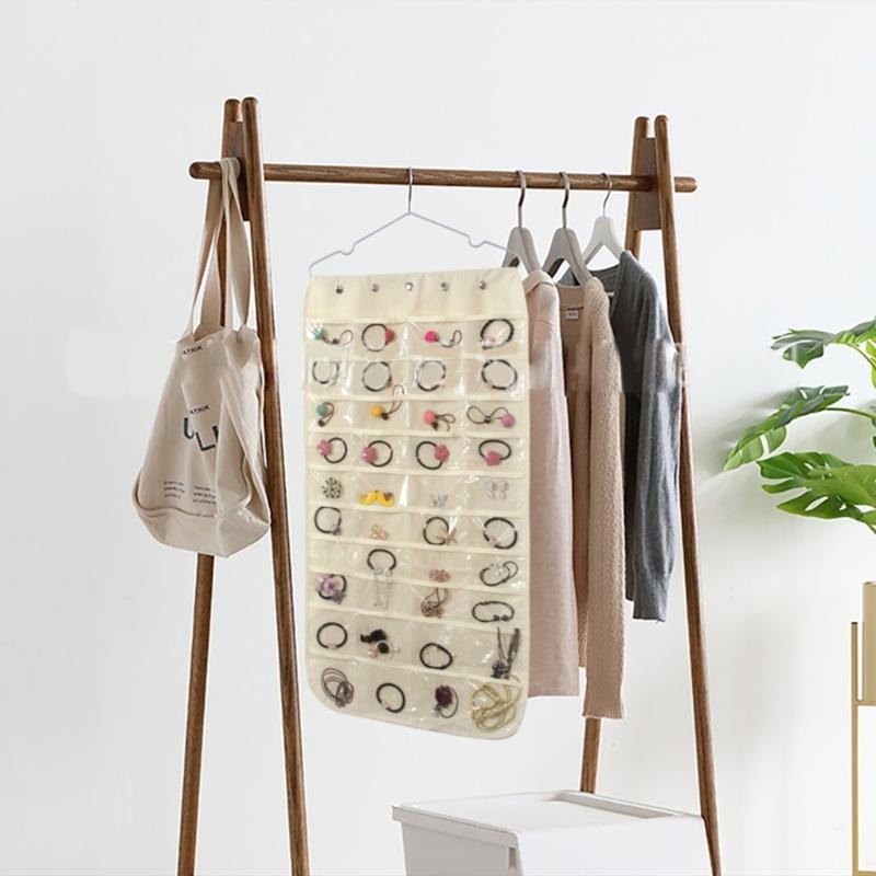 Double sided Jewelry Organizer Storage Bag Closet Rings Earring Necklace Bracelet Organizer Hanging Jewelry Holder