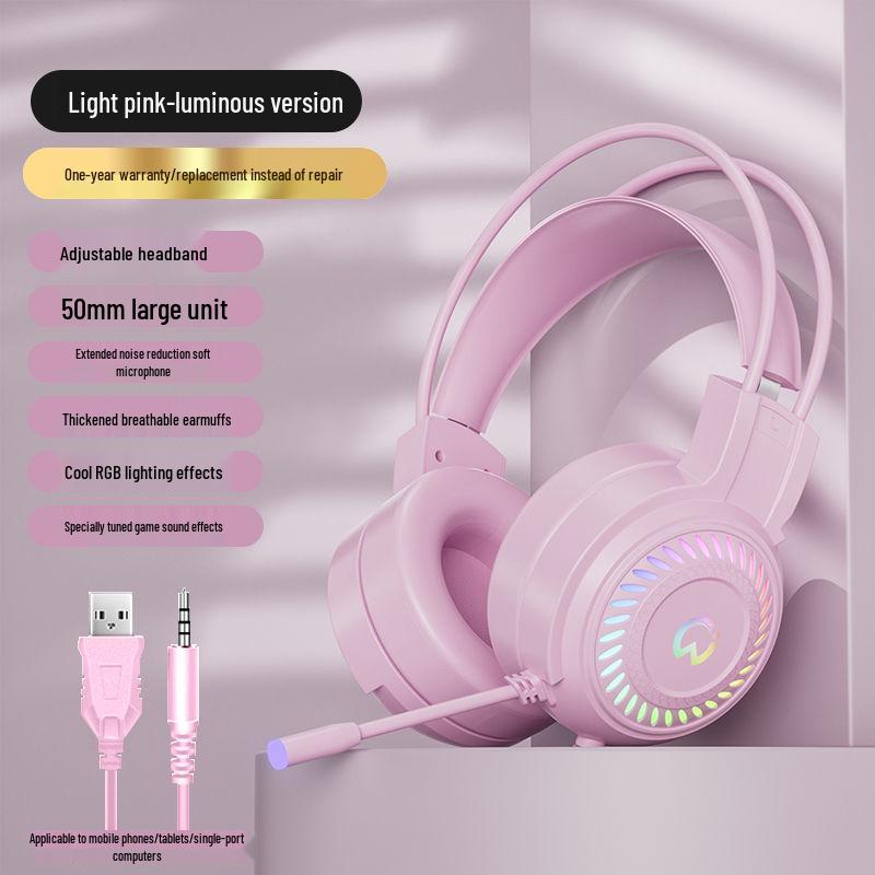 Wired USB Gaming Headset with Microphone for PC and Laptop