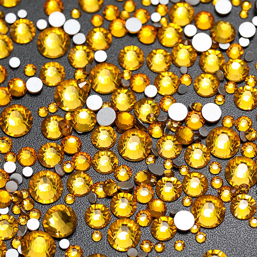 Flatback Crystal Glass Rhinestones Mix Size 14400pcs Non-Hot Fix Bulk Rhinestones for Nail Art Cup Garment Decoration