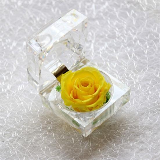 Romantic Ring Box Handmade Plastic Nice-looking Forever Rose Jewelry Box for Anniversary