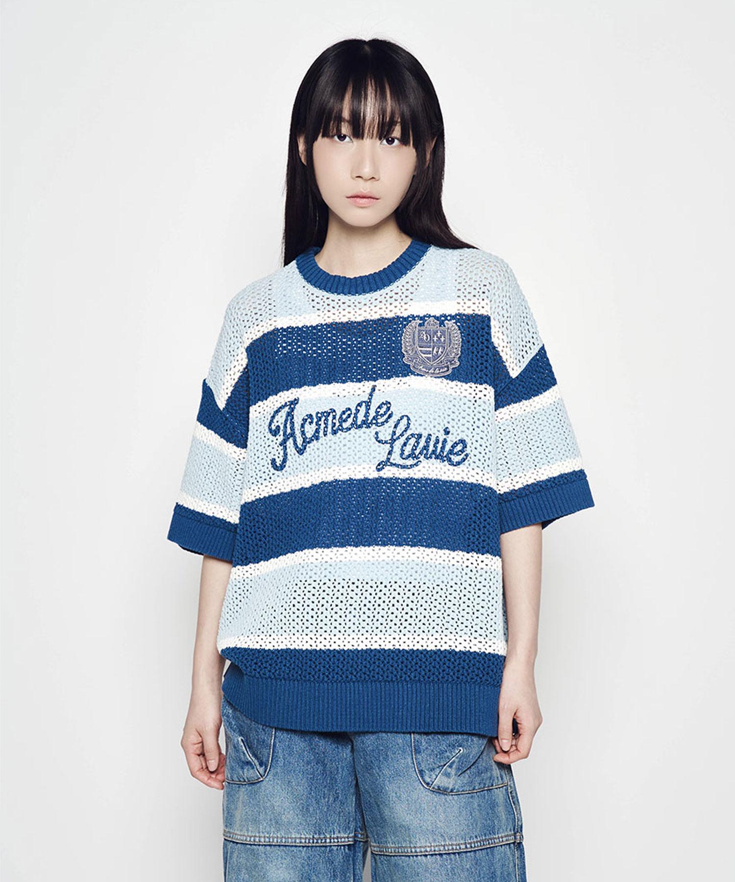Acme Dravi Oversize Stripe Short Sleeve Knit (2Color) Top Label/1 Size