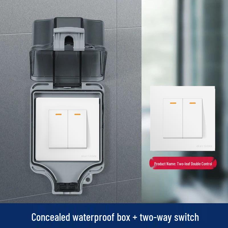 IP66 Wasserdichter Doppel-Steuerschalter mit Spritzwasserschutz-Abdeckung für den Außenbereich, Wandmontage Typ 86 Zwei-fach/Drei-fach.
