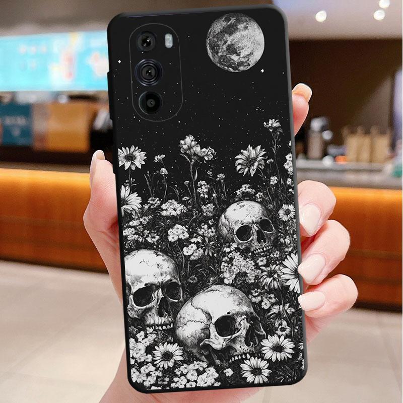 Skull Head Flower Art Phone Case For Motorola Edge 50 40 Pro 60 50 40 30 Ultra Neo Fusion Moto G Play G Stylus G Power G 2025